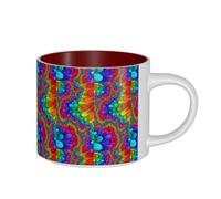 ZTPOWQA Tasses en céramique de grande capacité avec impression couleur vive pour homme, femme, maison, bureau, cuisine, café, cadeau d'extérieur