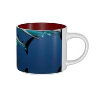 ZTPOWQA Tasses en céramique de grande capacité avec motif requins marteaux, pour la maison, le bureau, la cuisine, le café