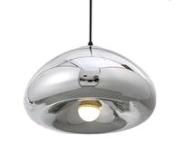 ZTTECH 300mm Or Suspension Luminaire en Verre Processus de Placage Hauteur Réglable Lampe Suspendue Moderne pour Cuisine Salle à Manger Salon Bar et Restaurant (Argenté)