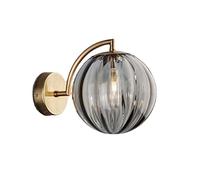 ZTTECH Applique murale en boule de verre Gris, globe en verre Gris avec applique murale à base dorée pour chevet