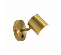 ZTTECH Applique Murale Intérieur LED Métal Doré 5W Angle Ajustable Trois Températures de Couleur Lampe Murale Moderne pour Chambre Salon Cuisine Bureau (Cylindrique)