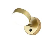 ZTTECH Applique Murale Intérieur LED Métal Doré 5W Angle Ajustable Trois Températures de Couleur Lampe Murale Moderne pour Chambre Salon Cuisine Bureau (Rond)