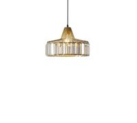 ZTTECH Suspendu en Cristal Moderne Hauteur Réglable Lampe Suspension en Métal et Verre Douille E27 Compatible Ampoules Dimmables pour Cuisine Salle à Manger Chambre (Doré, 32cm)