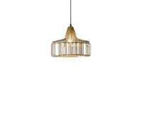 ZTTECH Suspendu en Cristal Moderne Hauteur Réglable Lampe Suspension en Métal et Verre Douille E27 Compatible Ampoules Dimmables pour Cuisine Salle à Manger Chambre (Doré, 25cm)