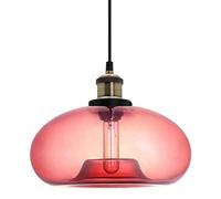 ZTTECH Suspension en Verre Rose 28 cm Style Industriel et Vintage Idéale pour Îlot de Cuisine Chambre ou Salle à Manger Hauteur Réglable Compatible Ampoule E27 (Rose)