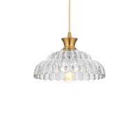 ZTTECH Suspension Luminaire Verre Vintage 25cm Hauteur Réglable E27 Lampe Suspendue pour Cuisine Salle à Manger Chambre Salon (Or + Transparent)