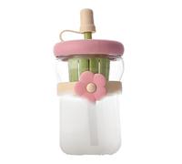 Zuasdvnk Gourde en réutilisable - Gourde en grande ouverture - Gourde imperméable avec canne à boissons, idéale pour le thé, le lait, le jus et le café