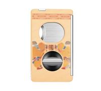 ZUC Outil professionnel 5 en 1 coupe-cigare, coupe en V de précision et pince plate avec support caché, accessoire en métal à motifs artistiques, outil multifonction à main (D)