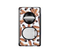 ZUC Outil professionnel 5 en 1 coupe-cigare, coupe en V de précision et tondeuse plate avec support caché, accessoire en métal à motifs artistiques, outil multifonction portable (F)