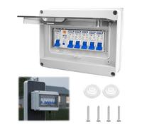 ZUGJOZD Boîte Coffret Electrique Etanche, boitier electrique etanche avec tableau electrique 1 rangée pour garages, bureau, Disjoncteurs électriques 63A, IP65 de séparation AC 3 x 16 20 32 A