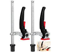 ZUGJOZD Lot de 2 serre joints de table 20mm en acier avec poignée à levier, serre-joint à levier de 20 mm, plage de serrage 160 mm, profondeur de saillie 60 mm, compatible avec tables de soudage