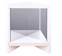 ZUICC Miroir Non Inversé Portable - Voir le Vrai Vous, Miroir Cosmétique Grossissant, Triangulaire Fixe (Blanc)