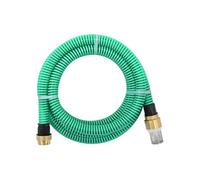 vidaXL Tuyau d'aspiration avec raccords en laiton Vert 1,1" 15 m PVC