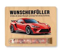 ZUKLA Emballage Cadeau en Argent Voiture - 13 x 10 cm - Tirelire Voiture - Impression Colorée Emballage Cadeau en Argent en Bois - Cadeaux pour Nouvelle Voiture