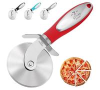 Zulay Kitchen Grande roulette de coupe à pizza - Trancheur à pizza en acier inoxydable de qualité supérieure - Roulette à pizza facile à nettoyer et à couper - Roulette à pizza super tranchante