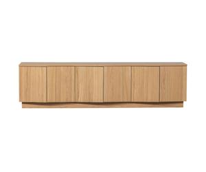 ZUMA - Meuble TV en bois et placage de chêne naturel L200 Marron