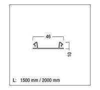Zumtobel Zumtobel Bande de recouvrement TECTON T/KK argent 1498 x 46 x 10 mm Quantité:1