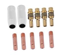 Zunate 11 Pièces Kit de Réparation Consommables pour Soudeur MIG 15AK | Cuivre plaqué zinc, buses 2 pièces, embouts 5 pièces, supports 4 pièces, ensemble de service de torche, fournitures