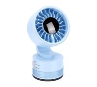 Zunate 2 Pièces Petit Ventilateur de Bureau 6 Vitesses USB Rechargeable | Gadget de refroidissement sans fil, base sous vide, moteur silencieux, flux d\'air à 360°