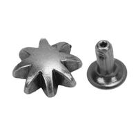 Zunate 20 Ensembles de Rivets en Métal Argent Antique 10 Mm Capuchon de Goujon de Palmier et Base de Trompette pour la Décoration de Chaussures de Sac de Vêtements d'artisanat en Cuir, Rivets