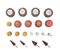 Zunate 20PCS Jeu de Roues à Lamelles 1/4in Tige 80 Meule de Ponçage | Kit abrasif de meulage, fraises de polissage des métaux, façonnage du bois, accessoires de meuleuse, disques antirouille