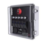 Zunate Boîtier D'Interrupteur à Bascule étanche, 5 Boutons, avec Interrupteur à Bascule LED et Chargeur USB, pour Véhicules D'extérieur, Bateaux