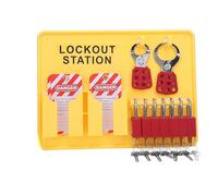 Zunate Coffret de Verrouillage et D'Étiquetage pour Équipes de Maintenance | Panneau haute visibilité, sept cadenas, dix étiquettes d\'avertissement, deux loquets, protection contre la poussière.