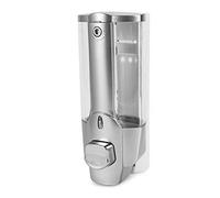 Zunate Distributeur de Savon Verrouillable de 350 ML fixé au Mur |Distributeur de Savon Manuel en Plastique ABS étanche, pour Cuisine, Salle de Bains, pour Les Mains (Silver)