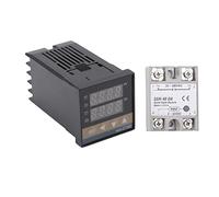 Zunate Kit de Contrôleur de Température PID Numérique avec Thermocouple K | Affichage LED, auto-réglage, relais à double sortie, AC 100-240 V, 0-400 C