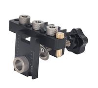 Zunate Kit de Gabarit de Poche 3 en 1 en Alliage D'aluminium pour | Guide de perçage, butée de profondeur réglable, embouts 8, 10, 15 mm, fixation de menuiserie, bloc en acier trempé, étui de