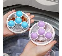 Zunate Lot de 3 Boules de Lavage à Bulles, Boules de Lavage Multifonctions sans Enroulement pour Machine à Laver avec Filet pour Laveuse à Chargement par le Haut, Filtre Anti-peluches (Bleu + violet