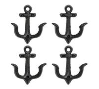 Zunate Lot de 4 Crochets d'ancrage Rétro en Fer, Crochets Muraux Nautiques Vintage, Patère pour Maison, Salle de Bain, 170 G, Robuste, Double Position de Suspension, Installation de Bricolage, Gain