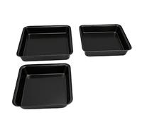 Zunate Moule à Gâteau carré Antiadhésif de 9x9 Pouces | Plaque de Cuisson en Acier au Carbone avec Bords Renforcés pour Biscuits Brownies (Noir 3PCS)