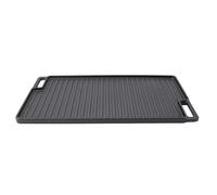 Zunate Plancha Réversible En Fonte Et Poêle Grill 46x26cm |Batterie de Cuisine Rectangulaire Antiadhésive à Double Brûleur avec Poignées pour Feu de Camp de Four de Cuisinière