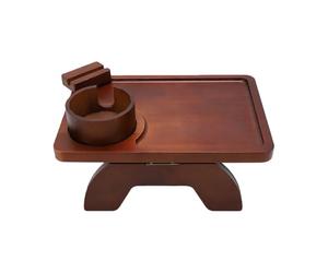 Zunate Plateau d'accoudoir de canapé, Table d'accoudoir de canapé avec Support de Téléphone Rotatif, Plateau Porte-gobelet Pliable Multifonctionnel pour Le Salon, à Clipser en Bois pour Bras de