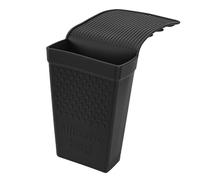 Zunate Pochette en Silicone Résistante à la Chaleur 460°F |Support en Fer Plat à Ventouse pour Rangement Mural de Salle de Bain (BLACK)