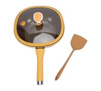 Zunate Poêle Antiadhésive avec Couvercle 30cm pour Cuisine | Friteuse à revêtement céramique, poêle à chauffage uniforme, compatible avec plaques à induction à gaz, poêle lavable au
