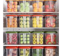 Zunate Récipient Hermétique de Stockage de Légumes, Récipient en Plastique PP Empilable de Grande capacité de 4,5 L de qualité Alimentaire avec Couvercle Transparent pour Réfrigérateur, Congélateur