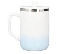 Zunate Tasse Auto-remuante Rechargeable 360 ml |Tasse Isolée en Céramique dégradé Blanc Bleu, Chauffage en Acier Inoxydable 304 pour café