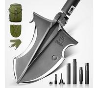 Zune Lotoo Pelle Pliante, Pelle de Camping Multifonctionnelle en Acier Martensite, Pelle Jardinage Réglable à 7 Angles, Pelle Portative pour Camping, Jardin, Extérieur, Randonnée, Smilodon