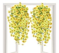 Zunetsutock Vignes artificielles pour extérieur, lierre avec fleurs pensées réalistes | Fleurs suspendues pour mariage, printemps, automne, porche, terrasse, porte murale, jardin
