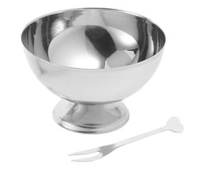 ZUNOXAZ Bol à Glace en Acier Inoxydable 300ml Confortable et Résistant, Coupe Dessert Argentée pour Restaurant et Hôtel avec Fourchette Incluse