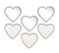 ZUNOXAZ Miroirs de Poche de Cœur pour Décoration de Téléphone Portable Élégante 6pcs Légers et Brillants, Accessoires pour Coque de Téléphone à Motifs