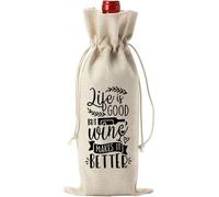 Zuoeay Sac à vin réutilisable en lin pour fête de Noël, cadeau d'adieu et accessoires de départ à la retraite, R, Beauté de masse