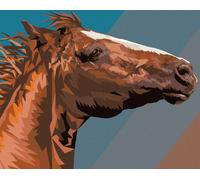 Zuty - Peinture au diamant - PORTRAIT DE CHEVAL BRUN, 40 x 50 cm, toile tendue sur châssis