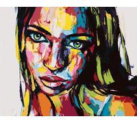 Zuty - Peinture au diamant - PORTRAIT DE FEMME EN COULEURS III, 40 x 50 cm, toile tendue sur châssis