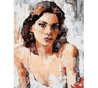 Zuty - Peinture au diamant - PORTRAIT DE FEMME PEINT, 40 x 50 cm, toile tendue sur châssis