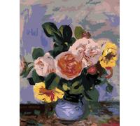 Zuty - Peinture au diamant - ROSES DANS UN VASE (PIERRE-AUGUSTE RENOIR), 40 x 50 cm, toile tendue sur châssis