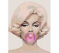 Zuty - Peinture diamant - MARILYN AVEC BULLE, 40x50 cm, toile tendue sur cadre