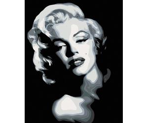 Zuty - Peinture diamant - MARILYN NOIR ET BLANC, 40 x 50 cm, toile tendue sur cadre
